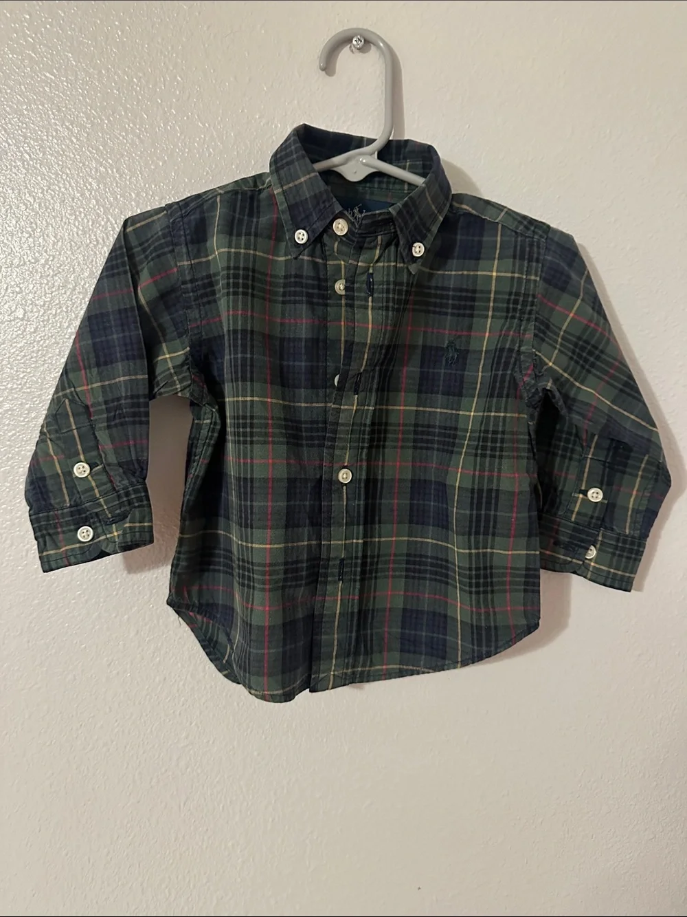 Boys Green Plaid Button-Down Shirt - Classic Long Sleeve by Ralph Lauren